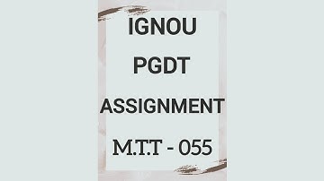 Ignou assignment pgdt solved assignment