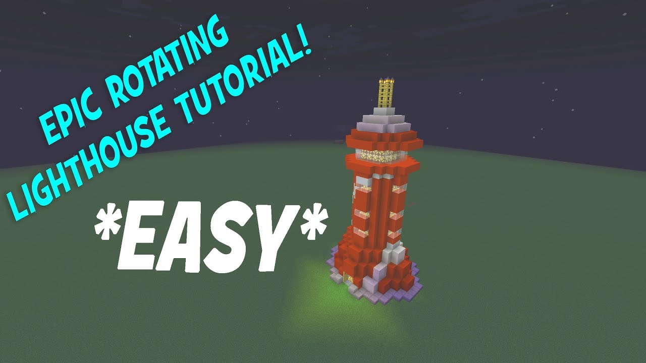 MINECRAFT EPIC ROTATING LIGHTHOUSE TUTORIAL! EASY REDSTONE TUTORIAL