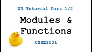 CSSE1001: Week 3 Tutorial Solutions - Modules and Functions Part 1