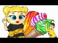 Erik, Gleb and a LOL Doll playing with Inflatable toys, cartoon style video