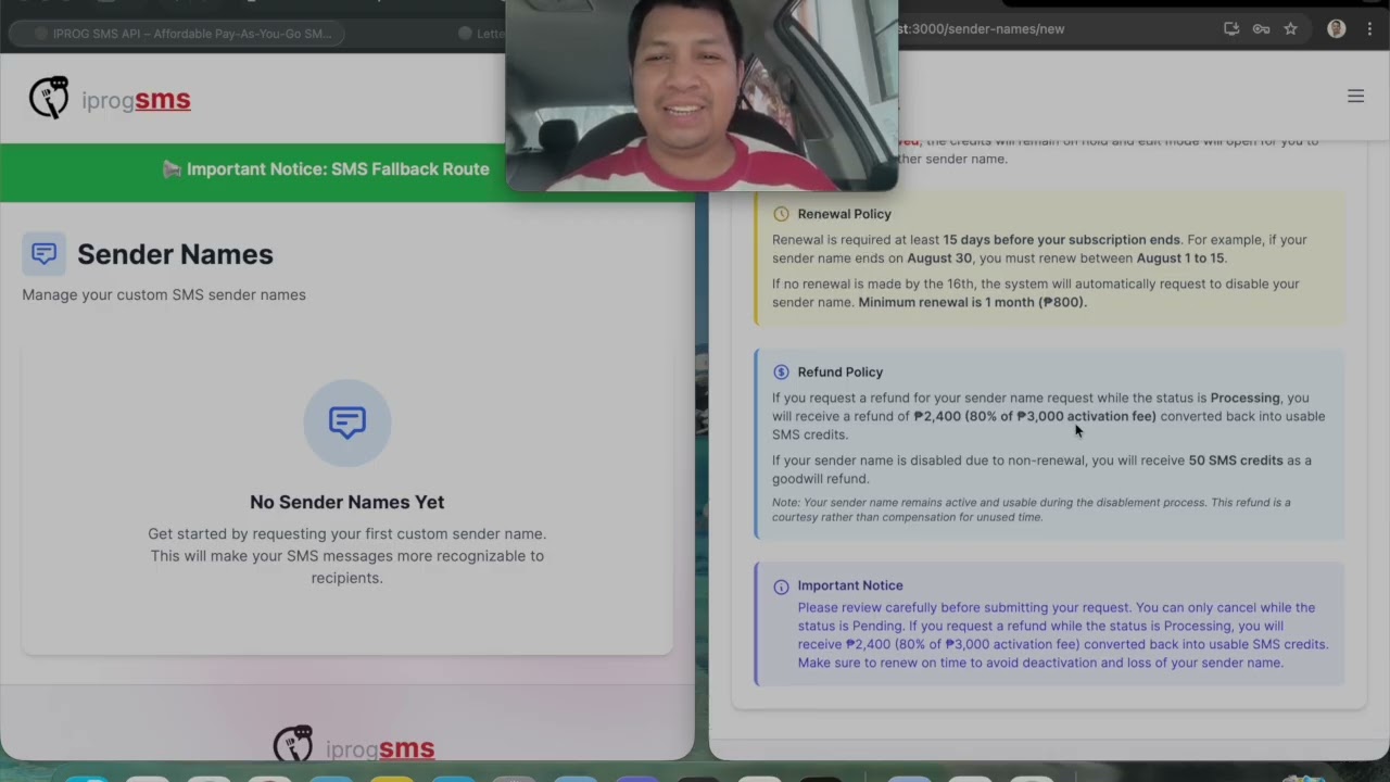 Custom Sender Name V2 - IPROG SMS