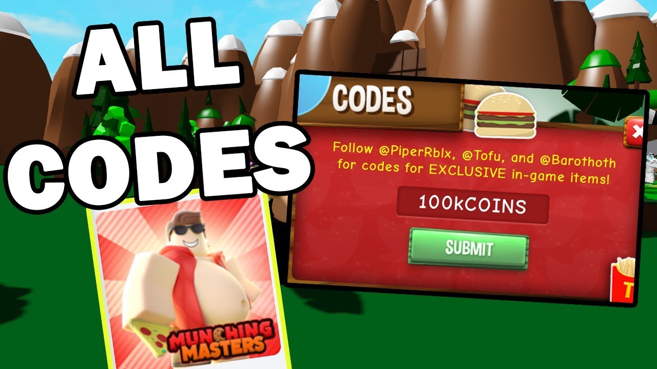 ALL MUNCHING MASTERS CODES NEW NOVEMBER 2019 ROBLOX YouTube