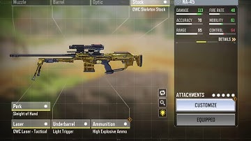 Gold na45 camo and class set up cod mobile season 12