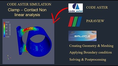 Contact non linear analysis using code aster|salome meca tutorial|paraview tuto|tut-49
