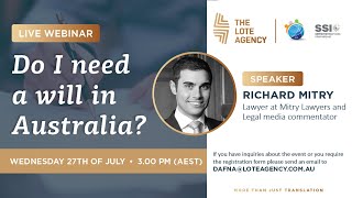 Do I need a will in Australia? Webinar recording