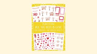 ALL YOU NEED IS LOVE  STICKER BOOK - Flip through - Planything