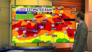 Heavy rainfall and lower humidity