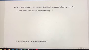 Given Trig Function - Find Angle Measure in Degrees-Minutes-Seconds (DMS)