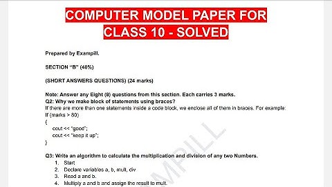 computer solved model paper class 10 | new model paper by karachi  sindh board | science group