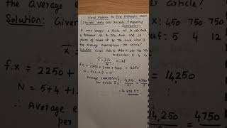 Word problem to find Arithmetic mean (Discrete data or Discrete frequency distribution)