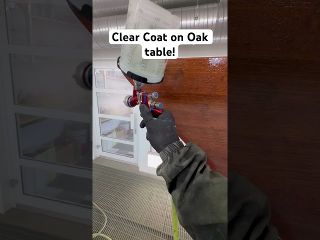 Clear Coat Paint😎 #oaktable #oak #paint #clearcoat #boattable