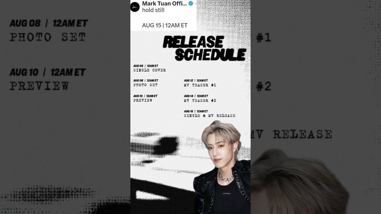 กำหนดการเปิดตัวซิงเกิ้ลใหม่ "hold still" AUG 15 | 12 AM ET #marktuan #got7 #holdstill