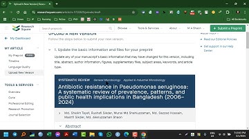 How to Submit the Updated Version of Manuscript to Research Square - A Preprint Server