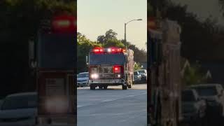 Pasadena fire department engine 32 arriving on scene of the poppy incident (House Fire)