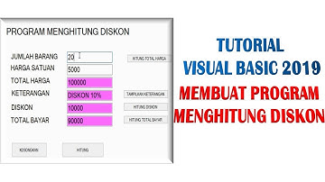 TUTORIAL MEMBUAT PROGRAM MENGHITUNG DISKON VISUAL BASIC 2019 DASAR-DASAR VISUAL BASIC 2019 VB 2019