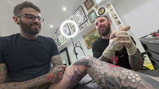 Another session on a Japanese leg sleeve. Hannya and snake