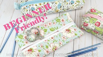 EASY Boxed Zipper Notions Pouch / Beginner Friendly // SEWING TUTORIAL!