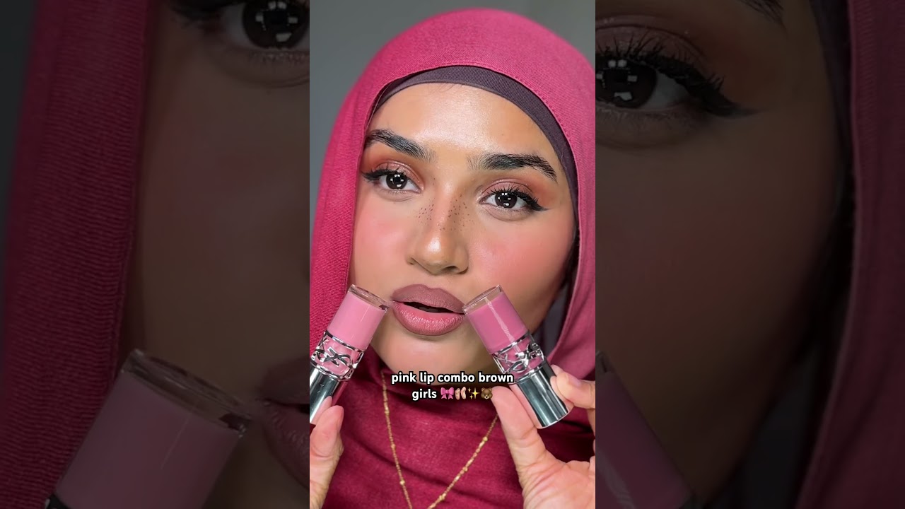 pink lip combo brown girls 🎀🩰✨🐻 