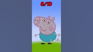Rate pixel art with Peppa Pig characters in minecraft from 1 to 10#shorts