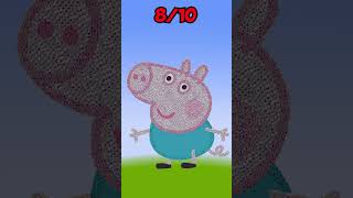 Rate pixel art with Peppa Pig characters in minecraft from 1 to 10#shorts