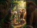 Baby elephant is pushing it's mother #englishvocabulary #englishspeaking #trending #ai #shorts