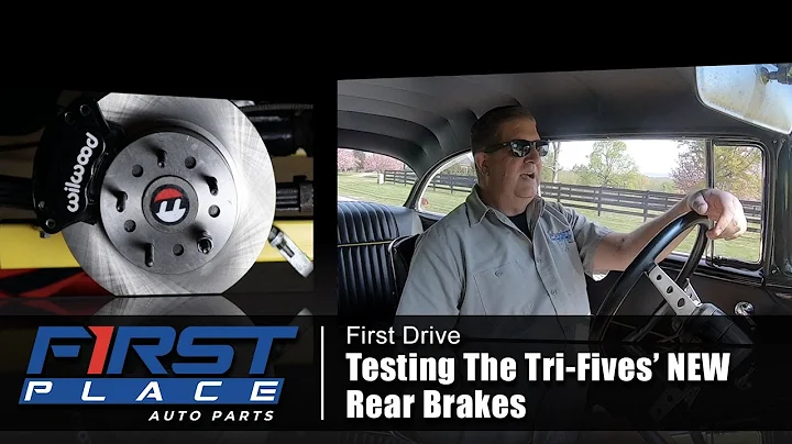 The Tri Fives' first drive with Wilwood rear disc brakes installed!