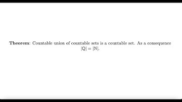 Countable Union of Countable Sets. Why is the Set of Rational Numbers Countable?