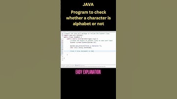 Check whether a character is alphabet or not using Java #shorts