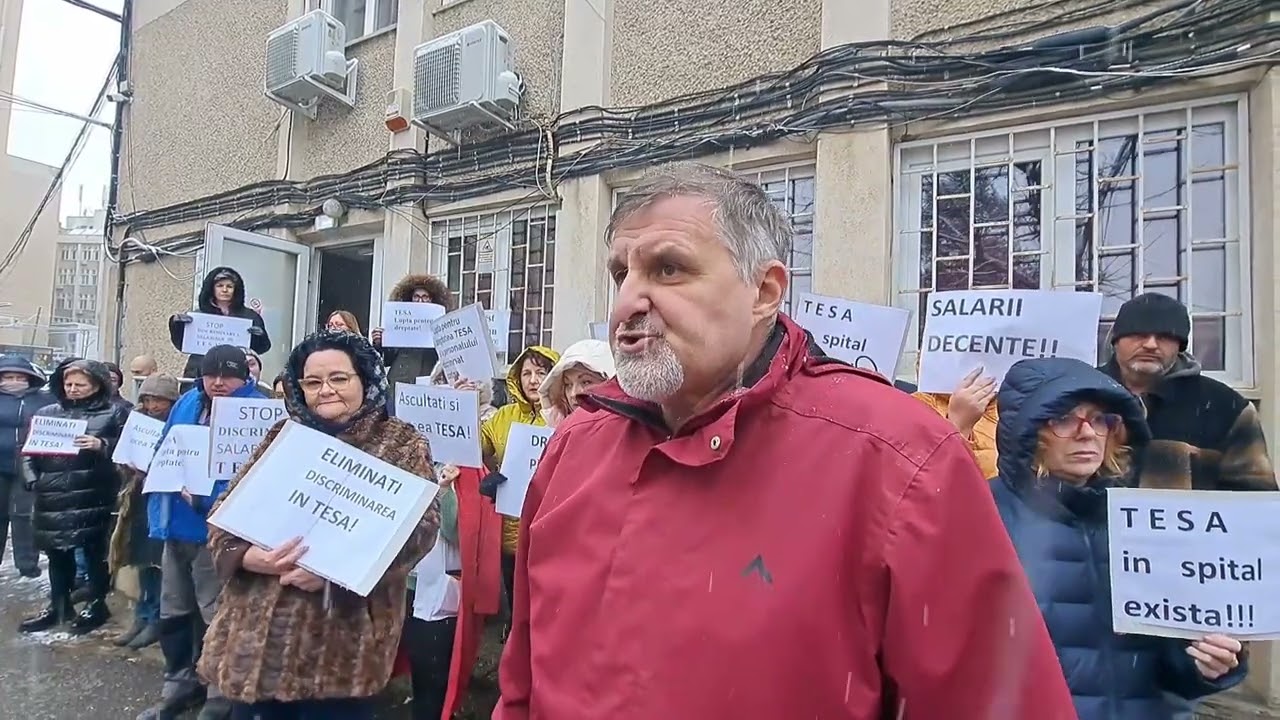 VIDEO. Protest al personalului TESA din SJU Piatra-Neamţ: „Ne-am săturat de batjocura guvernanţilor!&#8221;