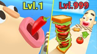 SANDWICH RUNNER vs HIDE BALL,LAYER MAN RUN,SNAKE CLASH Walktrough All Levels  (IOS Android). Part#11