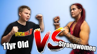 11yr Old Vs Strongwomen! (HEAVY DEADLIFTS) Back Workout