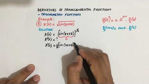 DERIVATIVES OF TRANSCENDENTAL FUNCTIONS: TRIGONOMETRIC FUNCTIONS - PART 4 (Example #5)