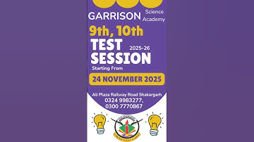 Test Session 2025-26 - Garrison Science Academy - #academy #education #TestSession @IlmKaGhar