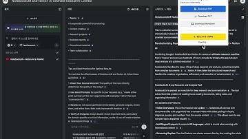 NotebookLM Export Text Content to PDF, TXT and Markdown file