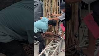 Dekorasi panggung menggunakan bambu dan akar #dekorasievent #dekorasibambu #bamboodecoration