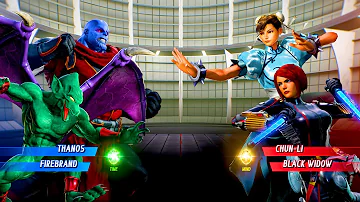 Thanos & Firebrand vs Chun li & Black Widow (Hardest AI) - Marvel vs Capcom infinite gameplay