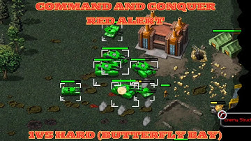 Command And Conquer Red Alert Skirmish Battle 1v5 Hard (Map: Butterfly Bay) RTS Gameplay PC 2025