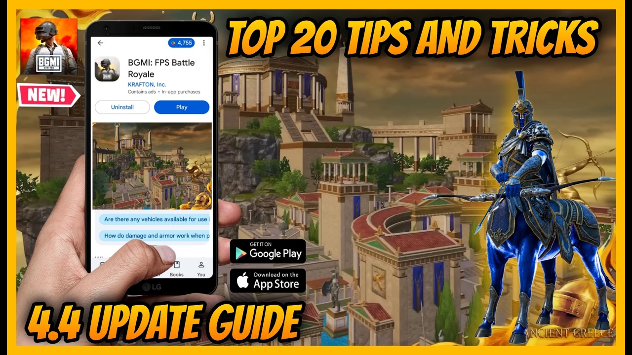🔥BGMI 4.4 Update | Top 20 Tips & Tricks | Complete 4.4 Update Guide and New Features