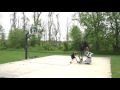 Dr dish basketball shooting machine setup  outdoor use