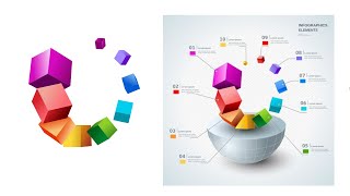 3D Infographic Cube Shapes Using Extrude Toool - Coreldraw - Ahsan Sabri