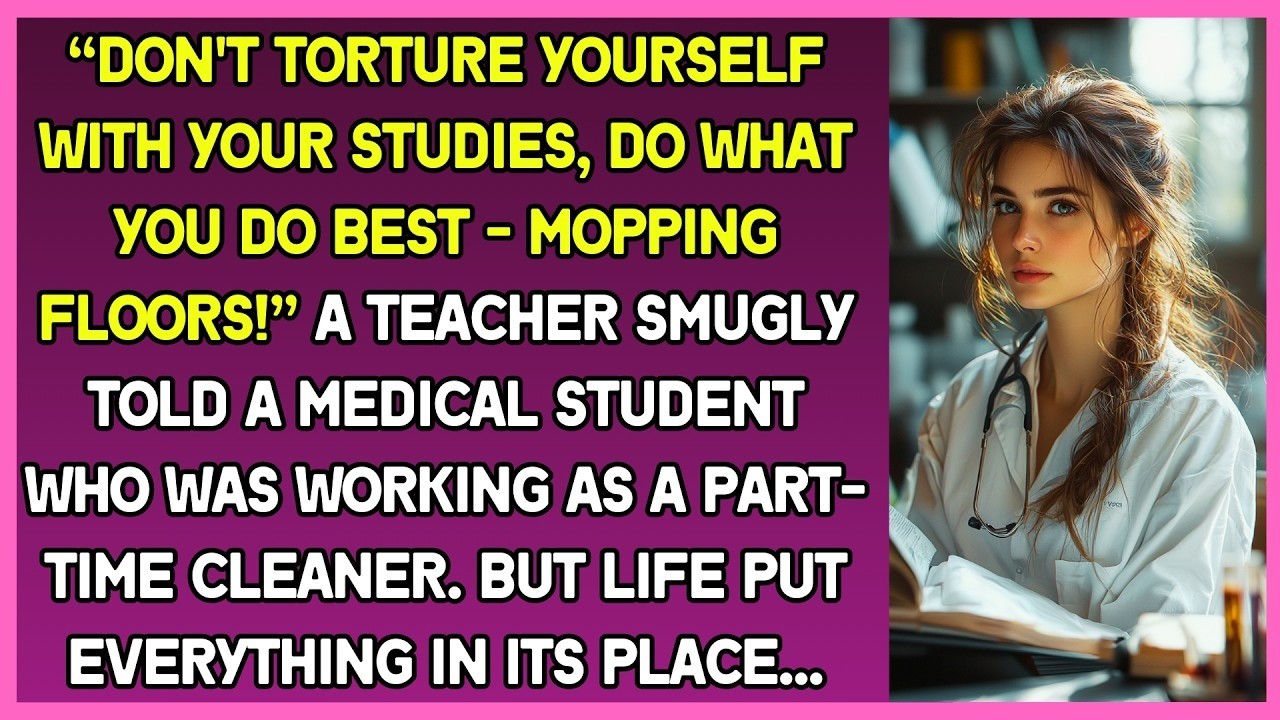 You should do what you do best   mopping floors! Teacher told student for working part time clea