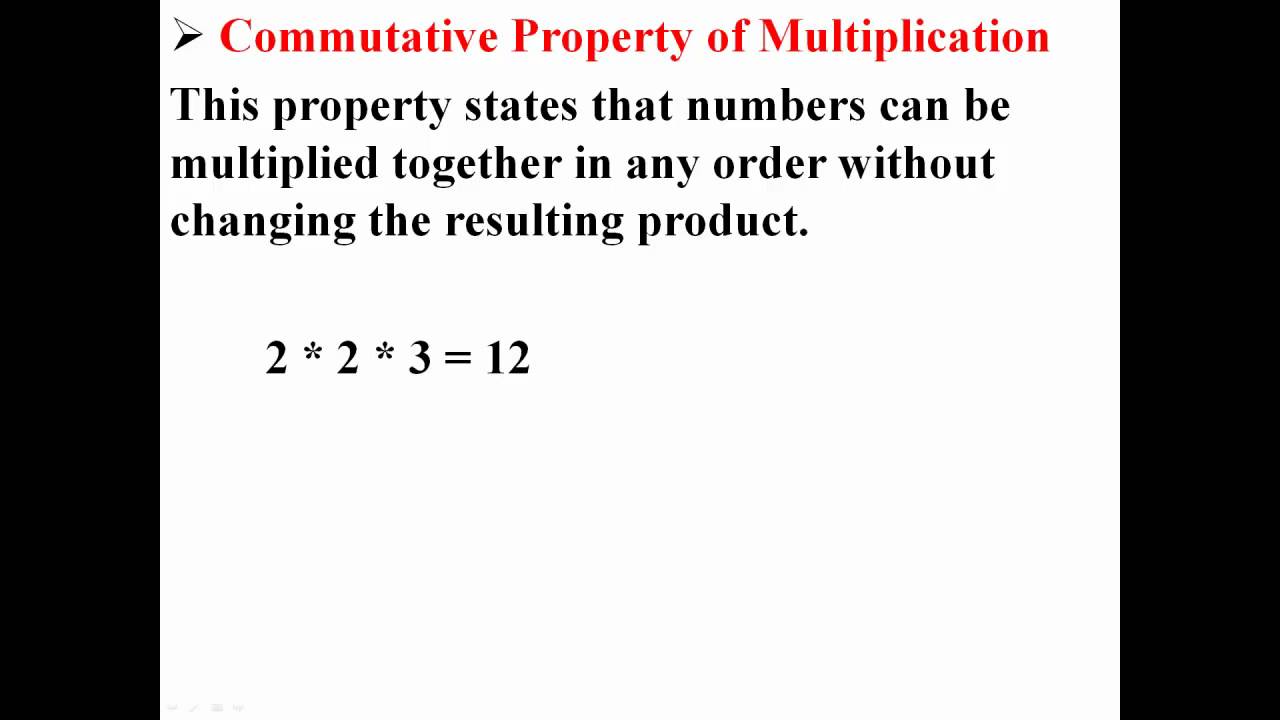 Commutative Property of Multiplication, image size:1280x720