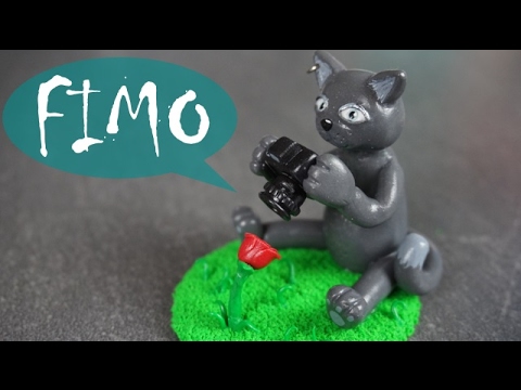 Photo of cat ~ Fimo / Polymer clay / Tutorial