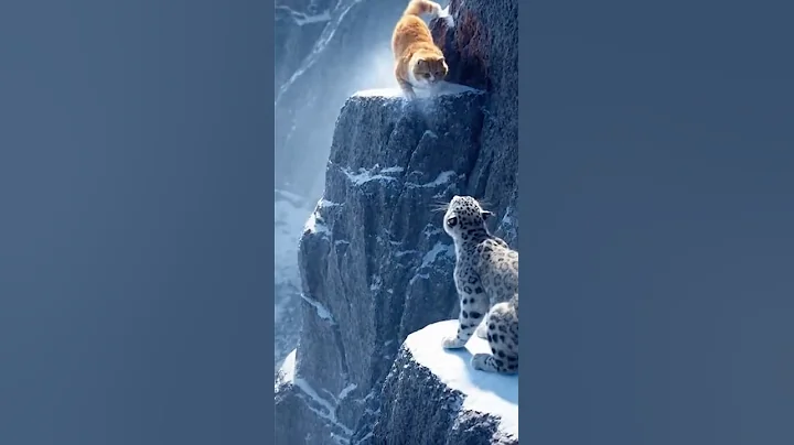 Video 11639491: cat snow leopard, meet snow leopard, ginger cat