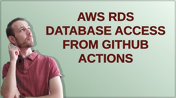 AWS RDS Database access from Github Actions