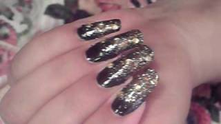 nail gold ombre tutorial gradient