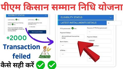 {PM Kisan} Payment Transaction feiled ❌ | Transfer failed | Hindi info
