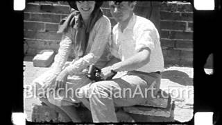 1920s Film of China: picnic and shopping on the Great Wall of China