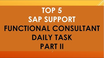 sap support consultant daily activity | sap consultant activity | sap consultant roles
