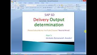 SAP SD: Delivery Output Determination process and Configuration.